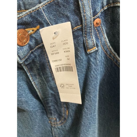 NWT J. Crew Full Length Boot Raw Edge Denim Jeans in Kamari Wash Size 32 (US 14) - Picture 6 of 6